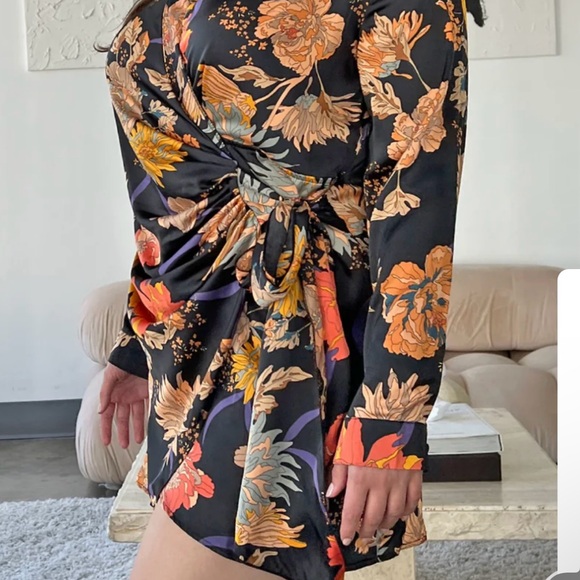 Plus Size Dress 1XL 2XL Fall  Long Sleeve Wrap Dress All Occasions Wedding - Picture 2 of 11